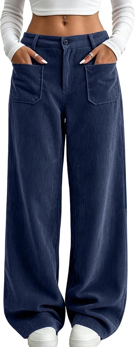 fluwelen damesbroek, brede casual losse broek