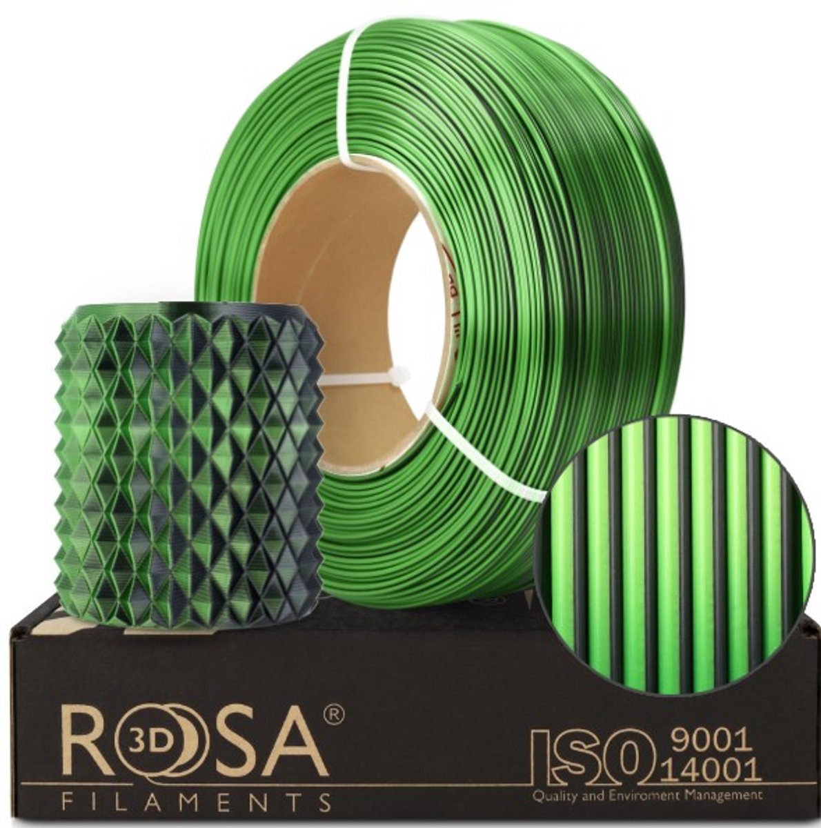 Rosa3D PLA Silk Mistic Groen 1,75 mm 1 kg Refill Filament