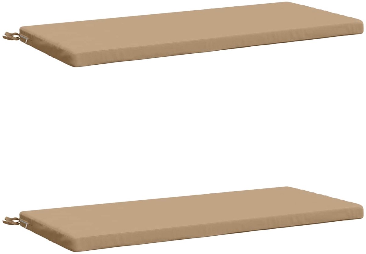 vidaXL Bankkussens - SOEST - 2 - st - 100% - Polyester - Zand - 110 - x - 50 - x - 5 - cm