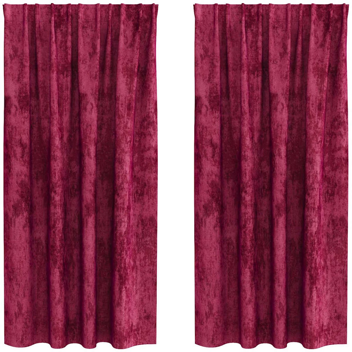 vidaXL - Velvet - Gordijnen - 2 - st - Wijnrood - 175 - x - 140 - cm - Fluweel