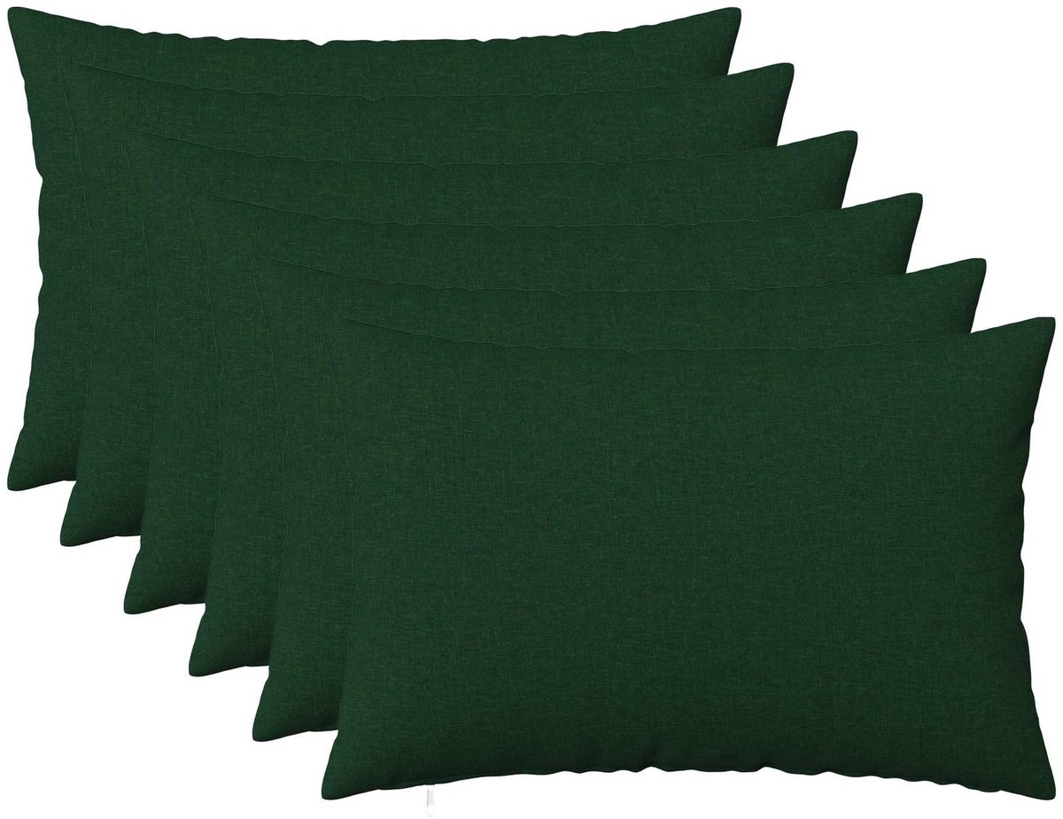 vidaXL Dekenkussen - 6 - st - HEERLEN - Donkergroen - 30 - x - 50 - cm - Stof