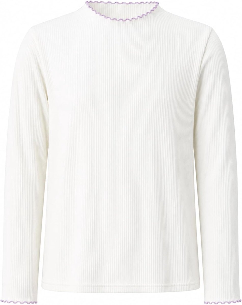 Thermoshirt Meisjes Lange Mouwen Thermoshirt, Basic Halve Rolhals Top Stretch Thermo Lange Mouwen Shirts Effen Casual Warm Ondershirt voor 7-13 jaar