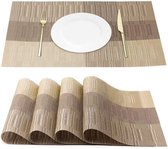 placemats - duurzame - hittebestendig - antislip - Afneembare placemat - Waterdichte en oliebestendige - Geïsoleerde placemat - restaurant placemats - wasbare - geweven - vinyl placemats - set van 4 -