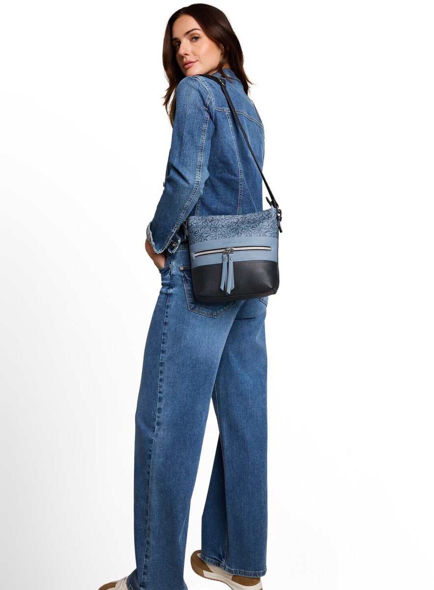 Tom Tailor - TTELLEN M schoudertas met colour-blocking - Maat ONESIZE - flower blue