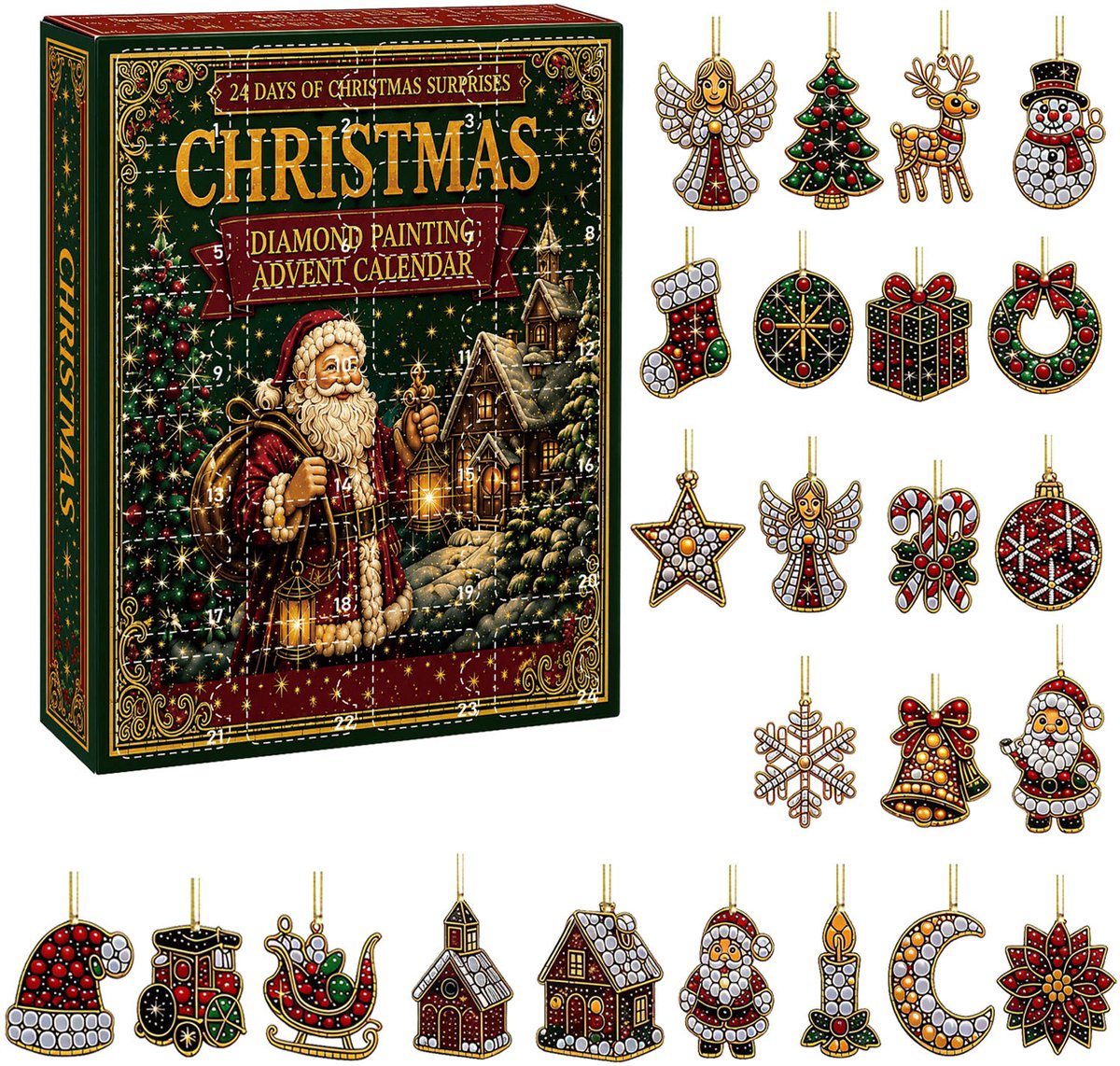 Namajunas Adventskalender blind box - Kerst kalender - Bevat meerdere kerstthema acryl hangers - Verlengt het feestelijke vooruitzicht - Geschikt als kerst cadeau, feestelijk attentiegeschenk of partij geschenk Meerdere kleuren
