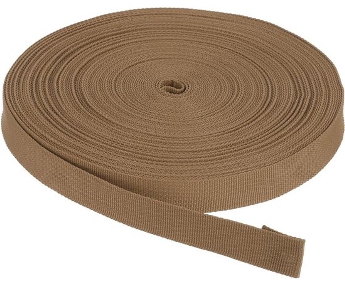 Nylon Riem - Platte Band Singelband - Outdoor Reparatie - Sterk Slijtvast - 914 meter x 191 cm - Lichtbruin