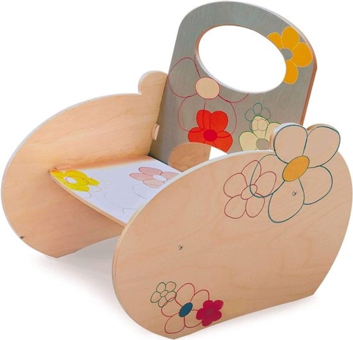 Kinderstoel - Peuterstoel Kinderfauteuil - Spelen en leren - Montessori geïnspireerd - 455 cm hoog - Bloemen