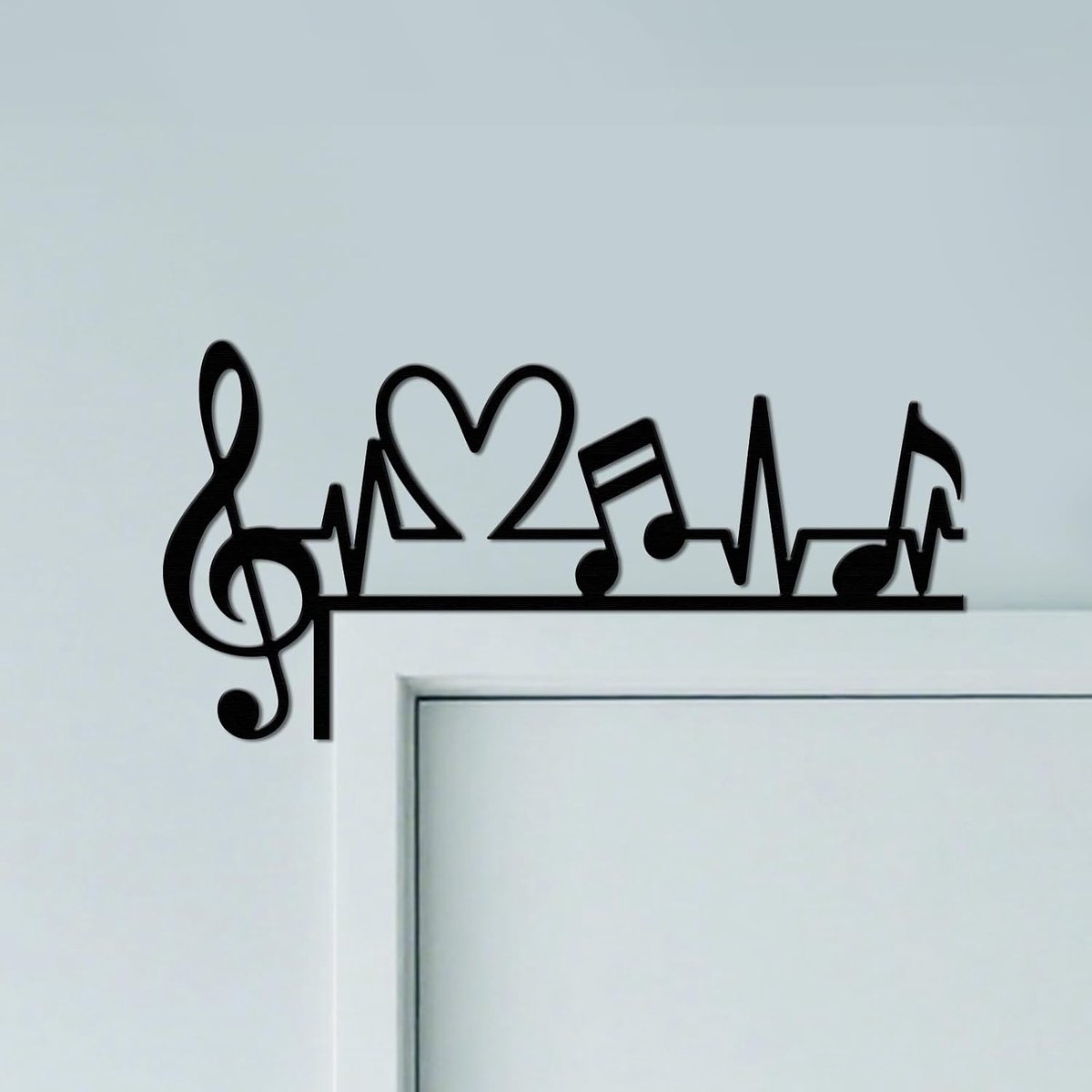 deurtopper muzikale noot 30 x 15 cm - handgesmeed metaal - uniek design - perfect voor muziekkamers - ShopVlot