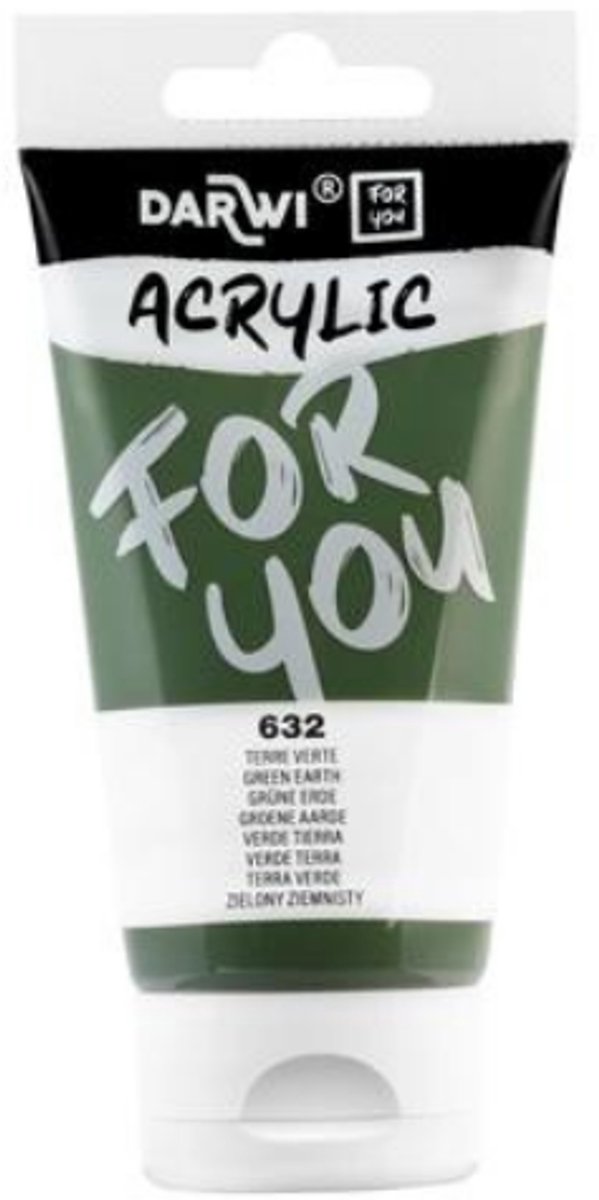Darwi For You acrylverf 75 ml in tube groene aarde