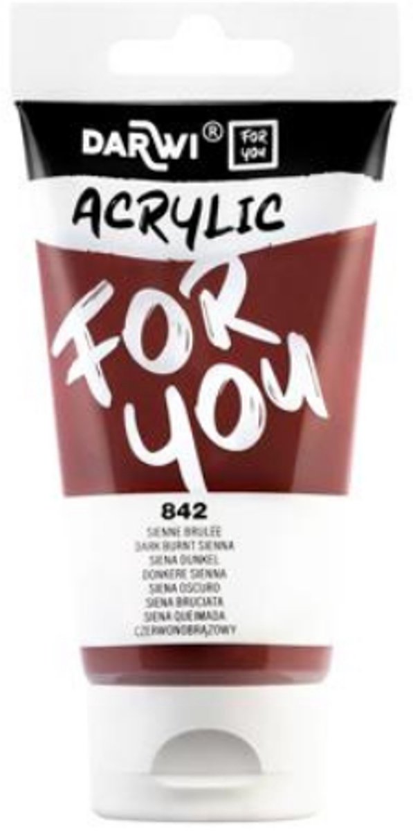 Darwi For You acrylverf 75 ml in tube donkere sienna