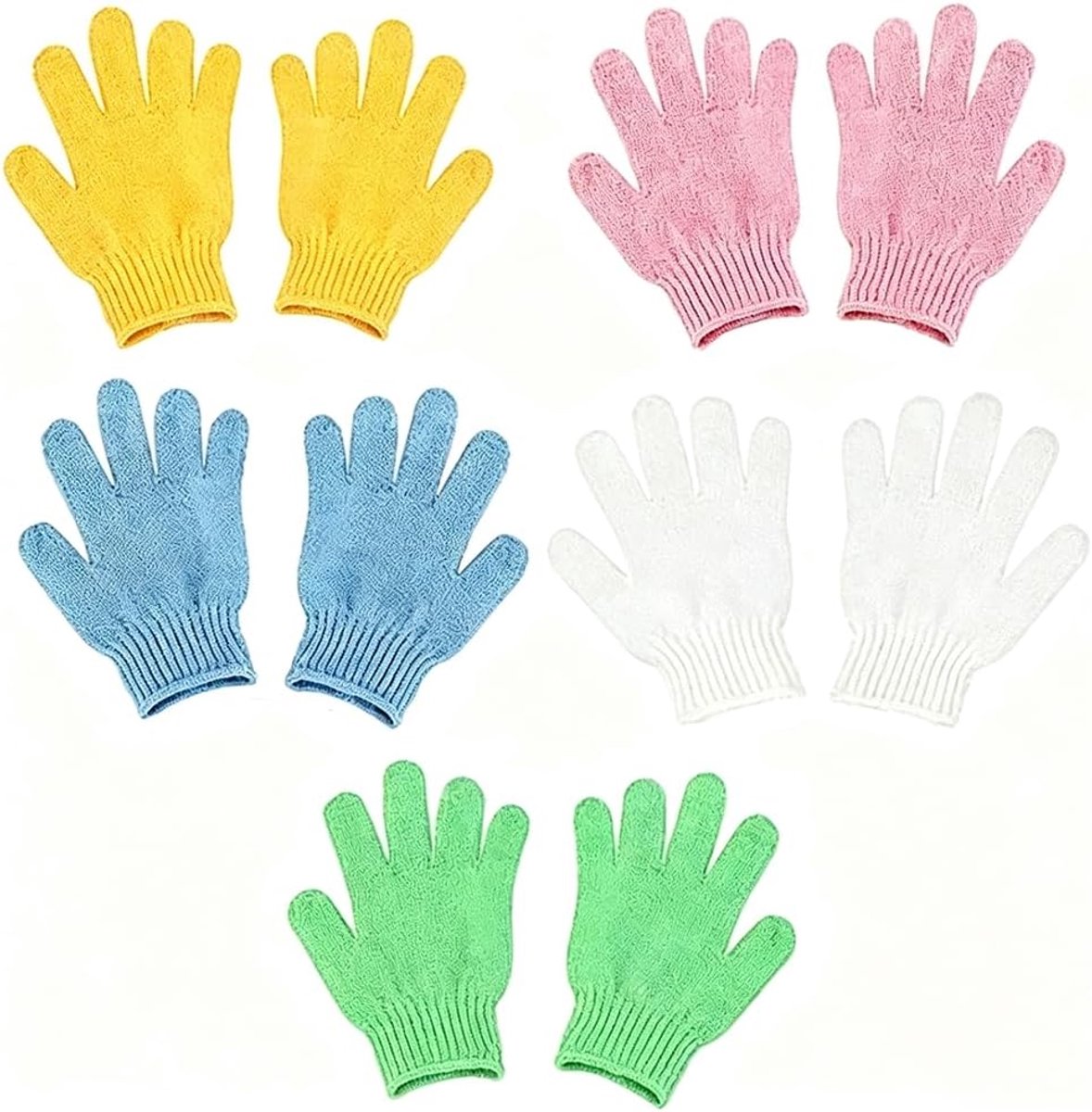 10 stuks peelinghandschoenen voor lichaam en gezicht