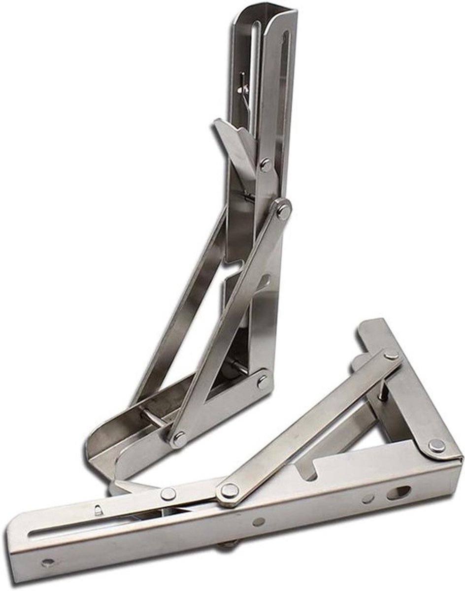 Klapsteunen - Plankhouders - Ruimte Besparen - Roestvrij Staal - 350mm x 177mm - Zilver