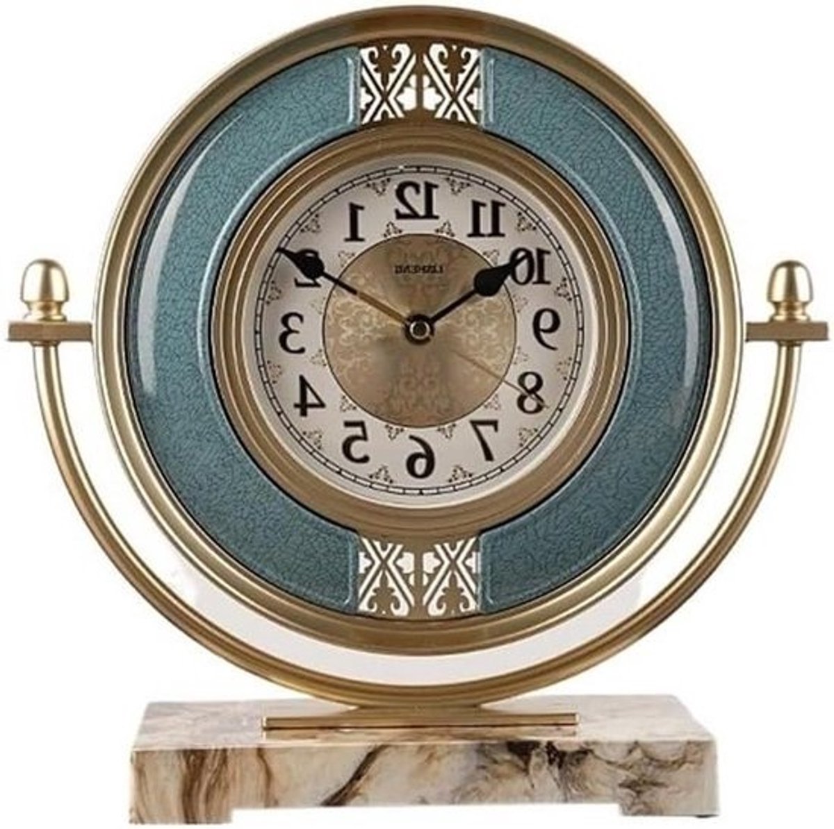 Tafelklok Bureauklok - Stille Klok Kastklok - Woonkamer Decoratie - Zonder Tikkend Geluid - 31 x 31 cm - Blauw