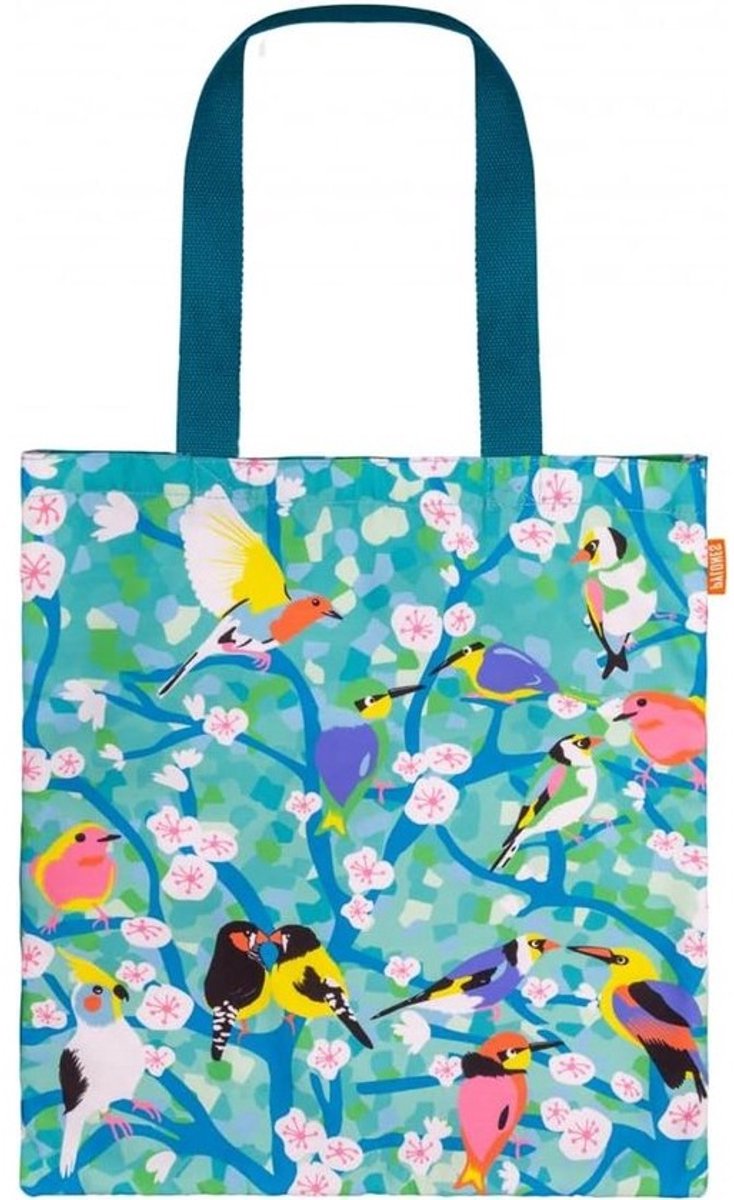 Draagtas - Boodschappentas - Boodschappen Doen - Vogelmotief - 37 x 41 cm - Meerkleurig