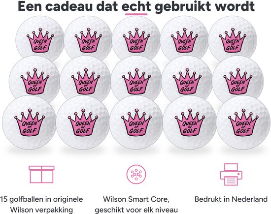Golfballen Queen of Golf - Golfster Golf Cadeau - 15 stuks - Wilson - Golfbal met Opdruk — afbeelding 2