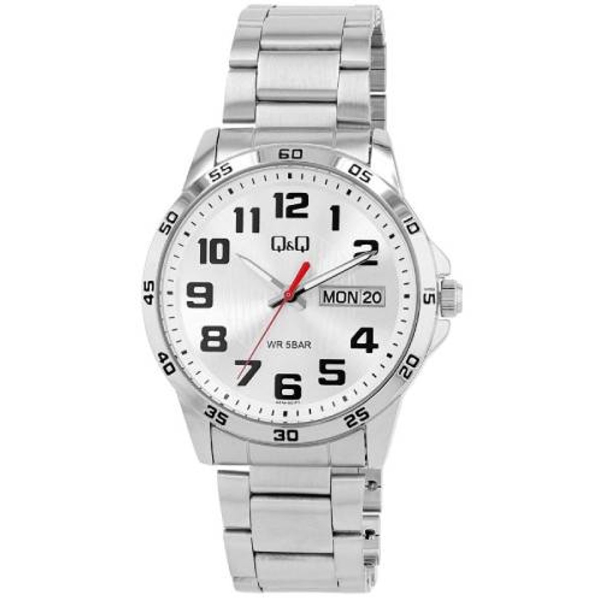 Q&Q-horloge -heren-model a37a-001-dag aanduiding -datum aanduiding -5 bar waterdicht-diameter 43 mm