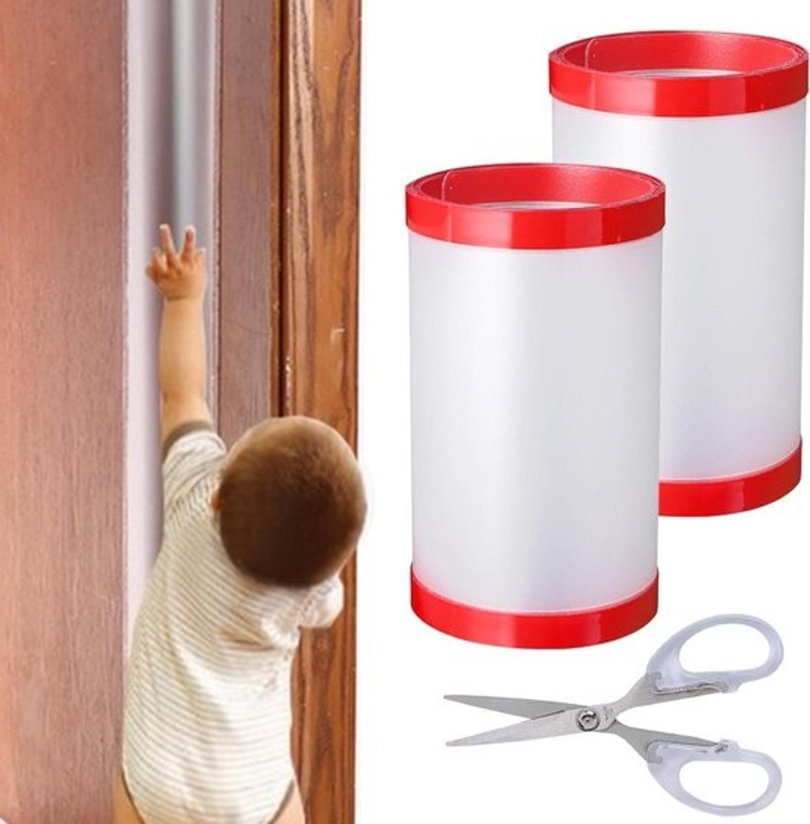 Vingerklembescherming Deuren - Deurbescherming Kinderen - Veiligheid Verhogend - Zelfklevend PP Materiaal - 17 x 120 cm - Mat Transparant