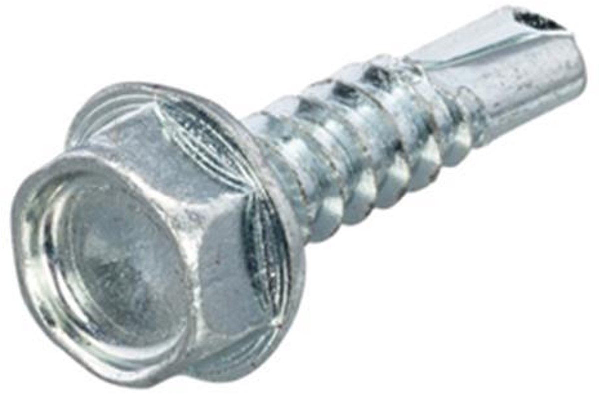 Zelfborende Plaatschroeven - Zeskant DIN7504K - 6,3 x 80mm SW 10 - Voldraad - Verzinkt (100 stuks)