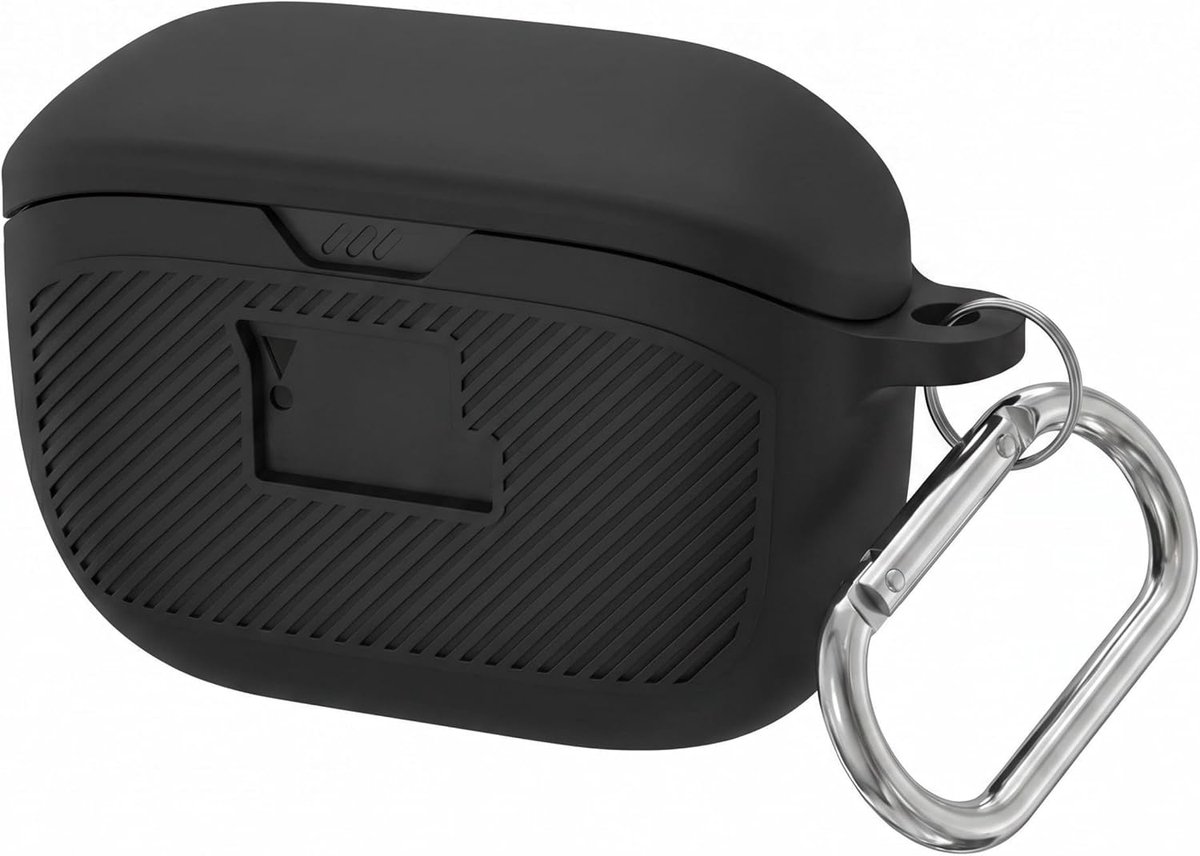 Hoesje voor JBL Vibe Buds Oplaadcase | Schokbestendig Krasbestendig Cover met Karabijnhaak