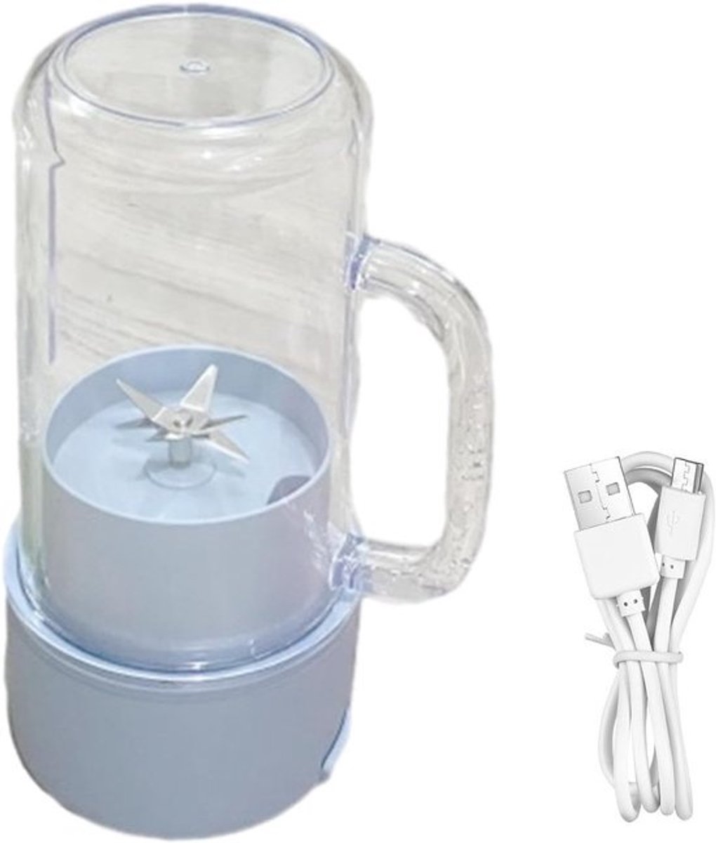 Draagbare Blender - Persoonlijke Mixer - Smoothie Sap - Oplaadbaar Krachtig - 400 ml Inhoud - Blauw