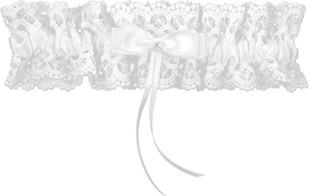 Elegante Bruidsband met Witte Kant en Strik - Perfecte Accessoires voor Bruidsmode en Hennaparty's