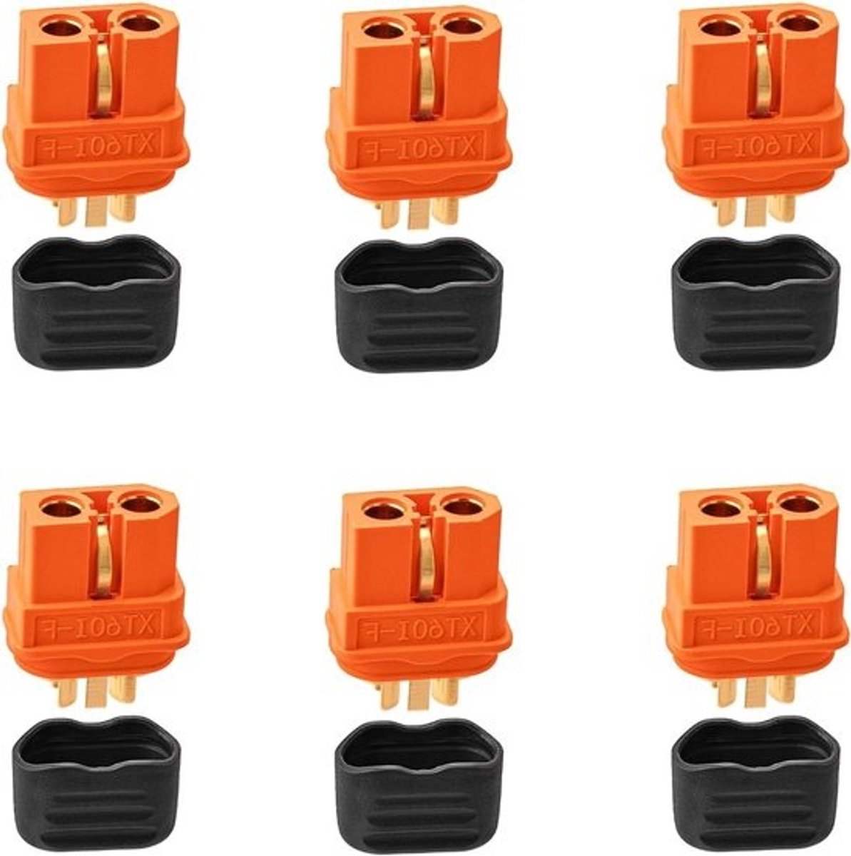 XT60i Connectoren - Stekkers - Energie Koppelen - Anti-Reverse Functie - 6 Stuks - Zwart