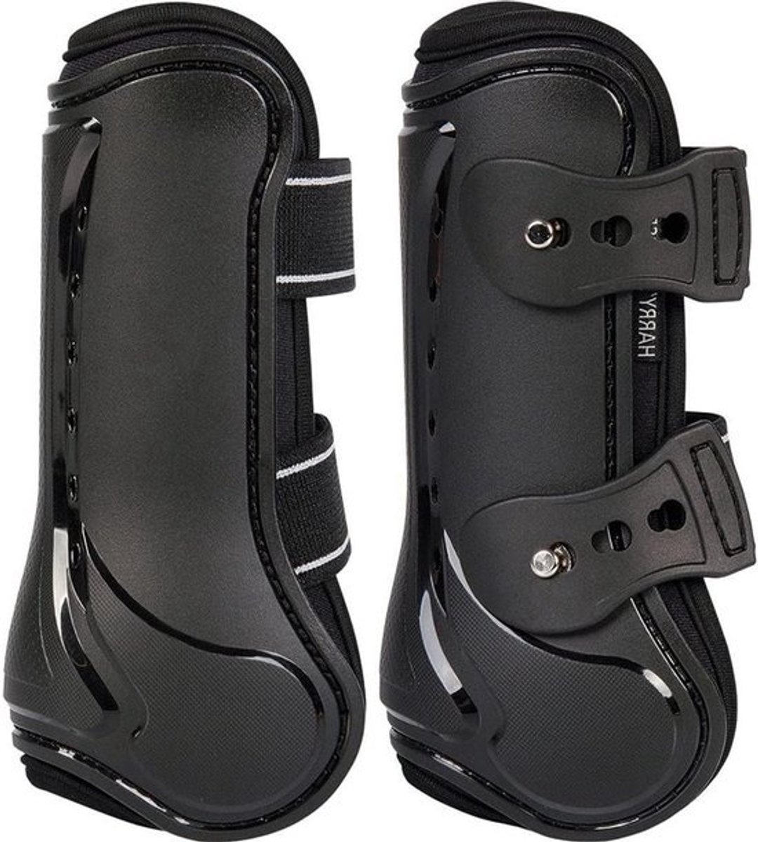 Neopreen beenbeschermers - Paarden beenkappen - Paardrijden beschermen - Ventilatiegaten Air-neopreen - Hoogte 17.5 cm - Zwart