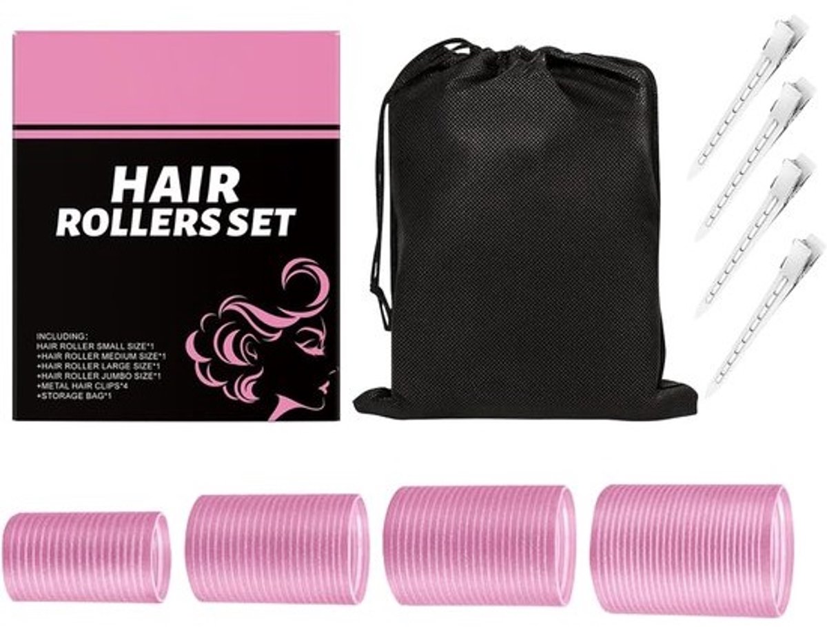 Zelfklevende Krulrollers - Haarrollers Hittevrij - Haar Stijlen - Gezonde Krulvorming - 4 diameters - Niet gespecificeerd