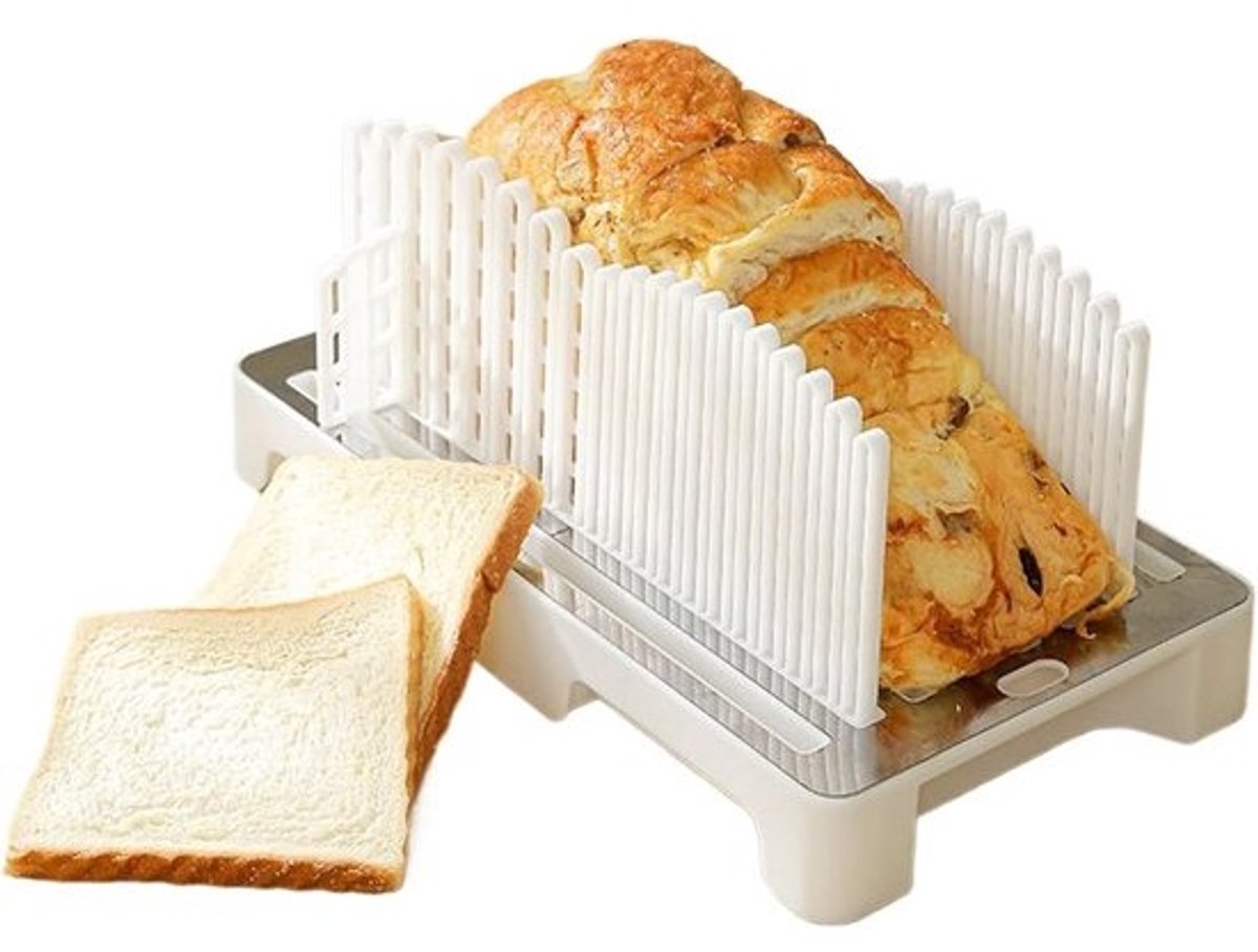 Broodsnijder - Keukenmachine - Gelijkmatig Snijden - Opvouwbaar en Verstelbaar - 35x20x14.5 cm