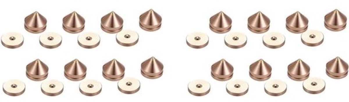 Luidspreker Voetjes - Spikes Set - Geluid Verbeteren - Trillingen Minimaliseren - 16 Stuks - Champagne Goud