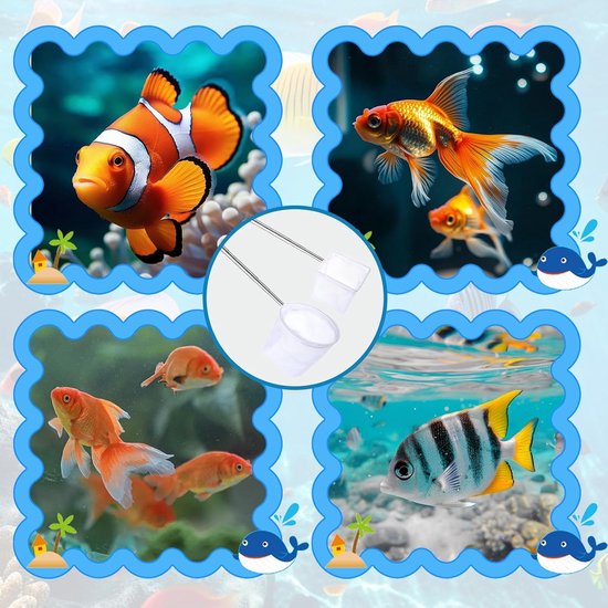 2 visnetten voor aquaria, visschepnet met 13-39 cm uittrekbare handgreep van roestvrij staal, mini-aquariumnet, voor aquaria, reinigingstanks (7,8 cm, 9,5 cm) — afbeelding 5