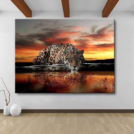 Diamantschilderen op nummer, kits, volwassenen/kinderen, volledige boor, cheetah DIY 5D diamant kunst canvas borduurwerk foto's kristal strass grote kruissteek thuis muur decoratie geschenken 40x — afbeelding 2
