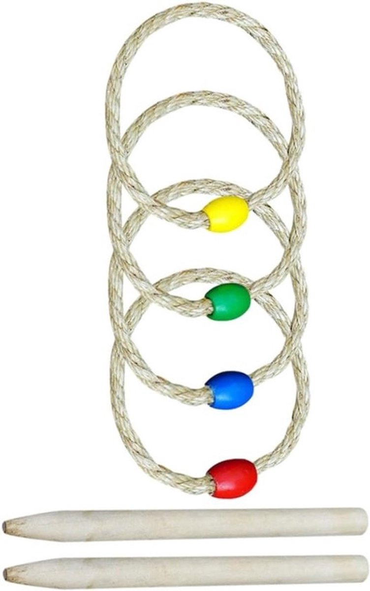 Gooispel Speelgoed - Ringwerpen Buiten - Kinderfeest Activiteit - Bevordert Concentratie - 23 x 1.8 cm - Beige