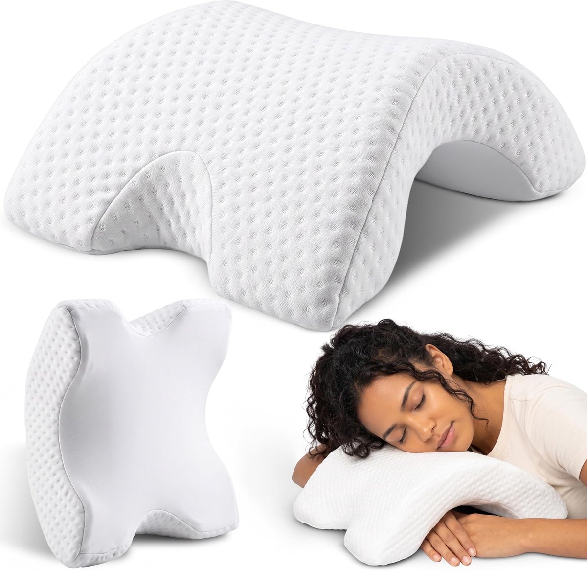 Dailygoods- Traagschuim Kussen Ergonomisch - Hoofdkussen Nekklachten - Hoofdkussen Zijslaper - Armkussen - Schuimkussen - Duurzaam en Verstevigd