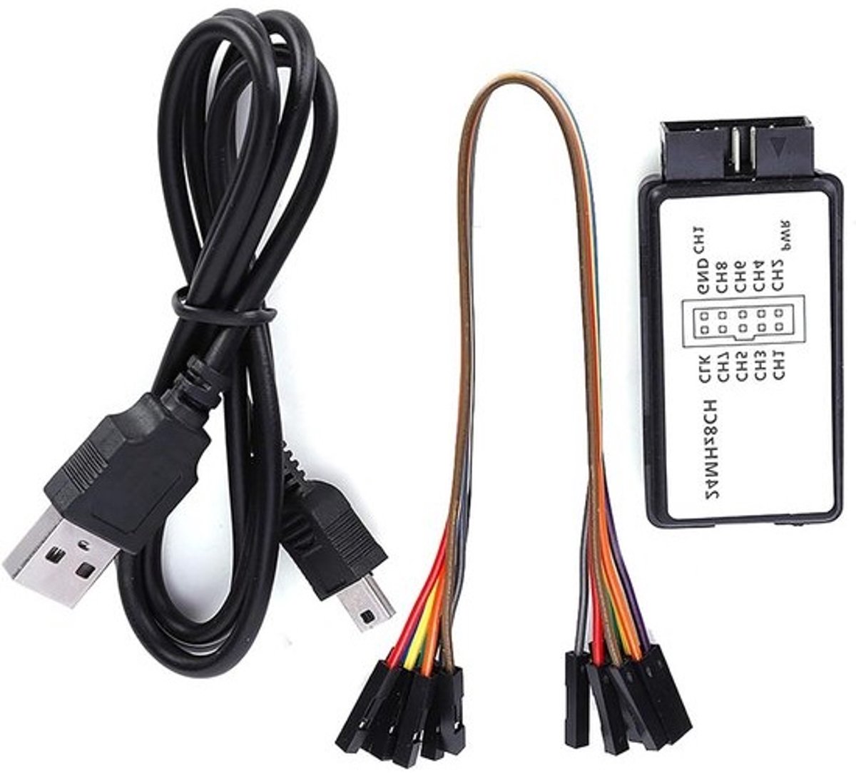 Logica Analyzer - Data Analyzer - Elektronica Debuggen - 24Mhz Bemonsteringssnelheid - 8 Kanalen - Grijs