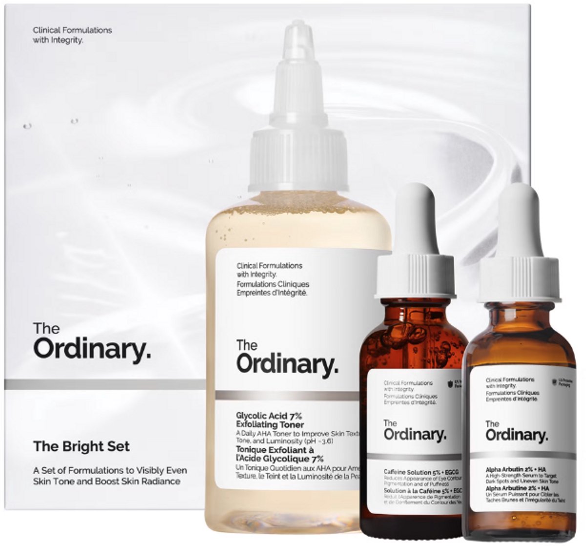 The Ordinary - Skincare Set - Glycolic Acid 100 ml + Serum 30 ml + Oogserum tegen Wallen (30 ml) - Cadeaus voor Vrouwen - Geschenkset - Cadeaudoos - Geschenkdoos - Giftset Vrouw - Cadeauset - Dagcreme - Gezichtscrème - Gezichtsreiniger - Moisturizer