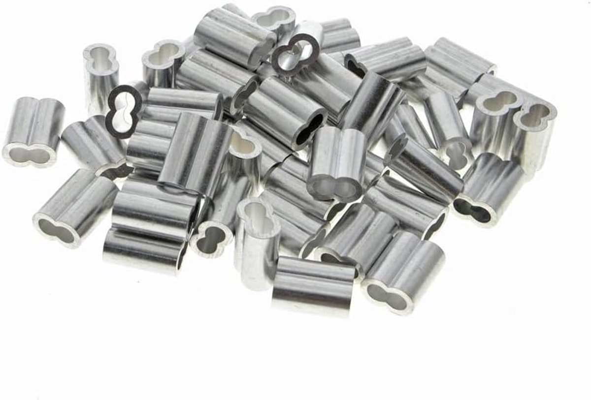 Dailygoods - 100 Stuks Aluminium Hulzen voor Kabelclips 0,16 inch