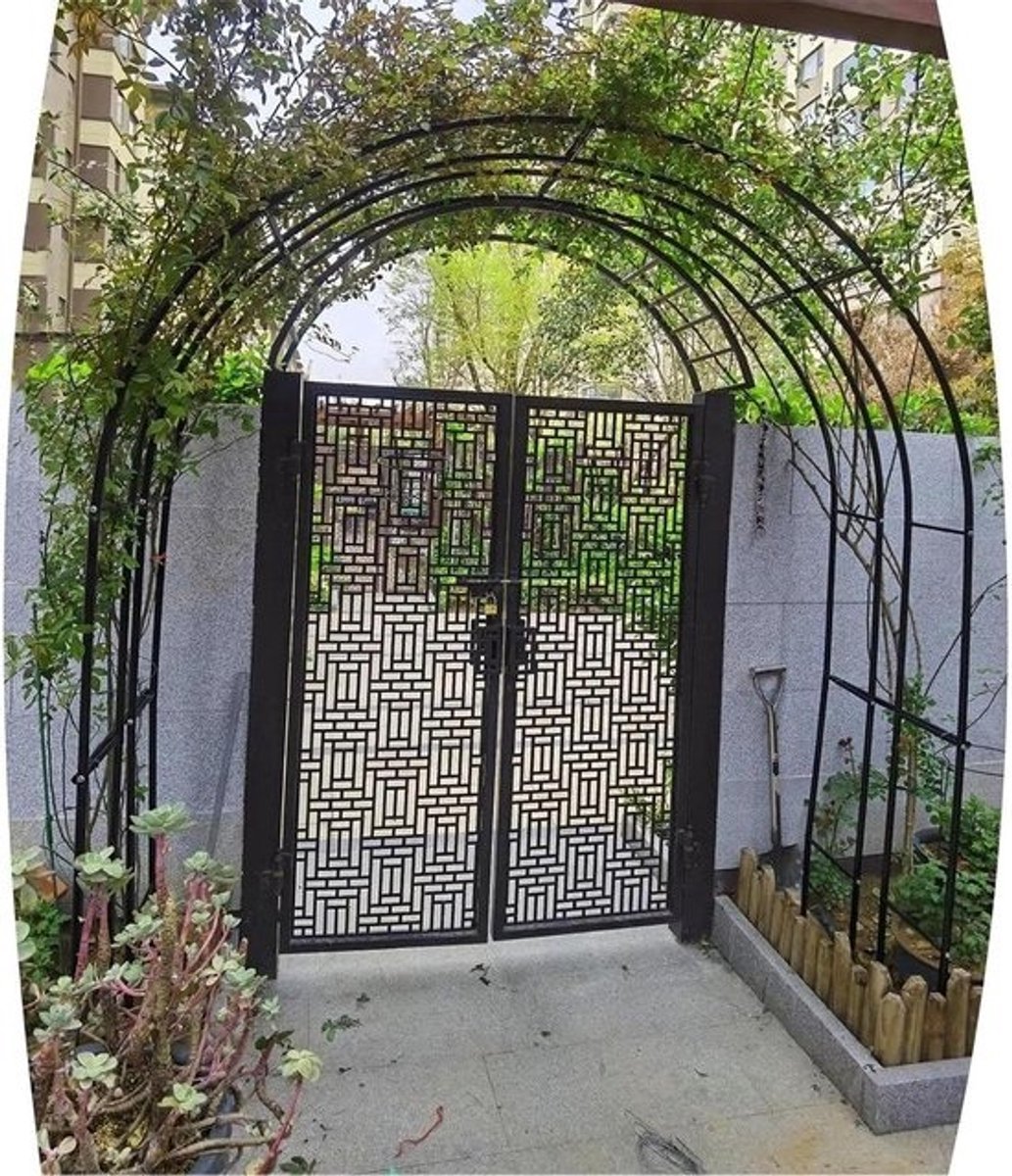 Rozenboog Tuinboog - Klimplant boog - Decoratie Tuin - Massief Metaal - 350 x 220 cm - Zwart