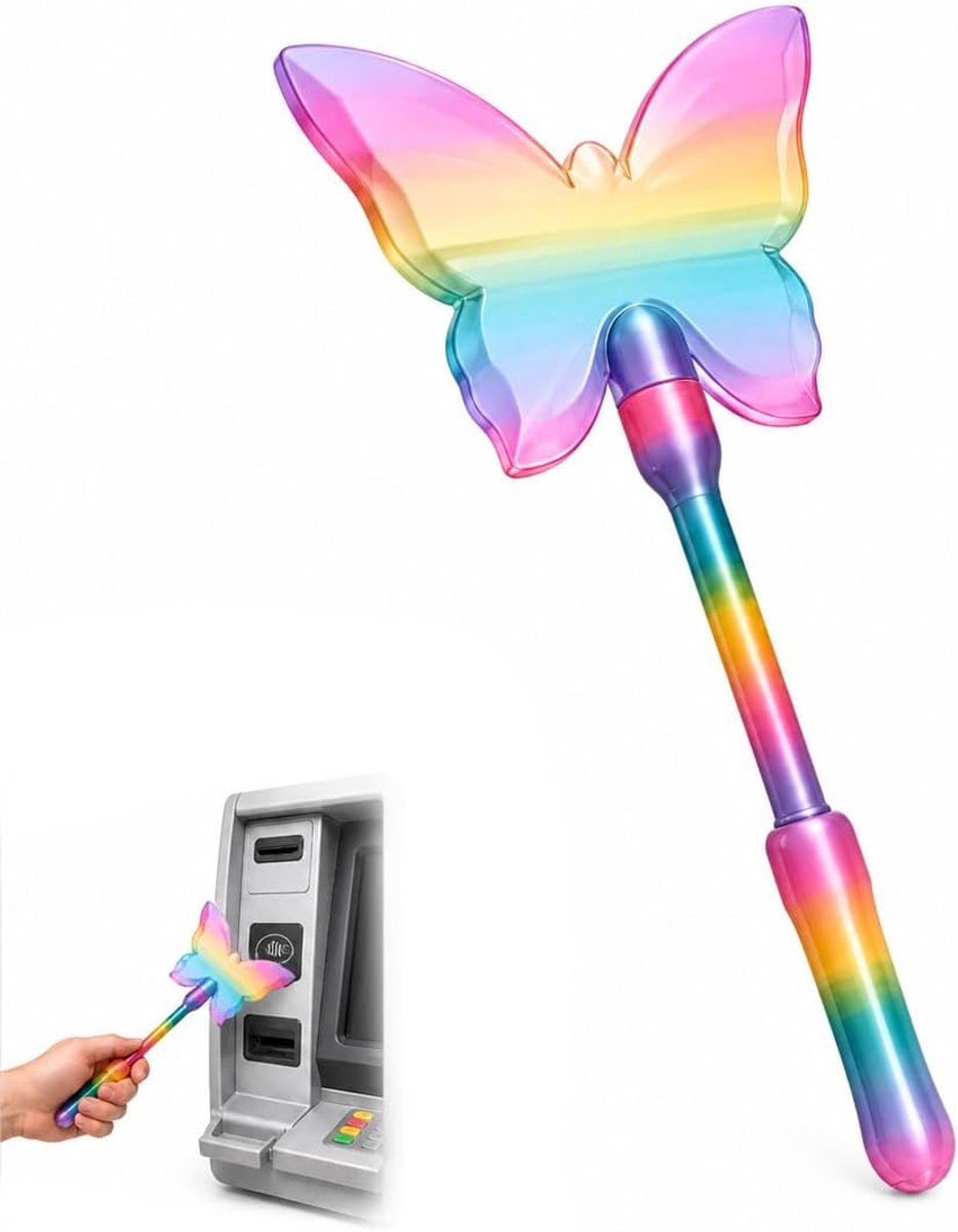 1 Stuks Vlinder EC Kaart Toverstok Regenboogkleur Voor Contactloos Betalen