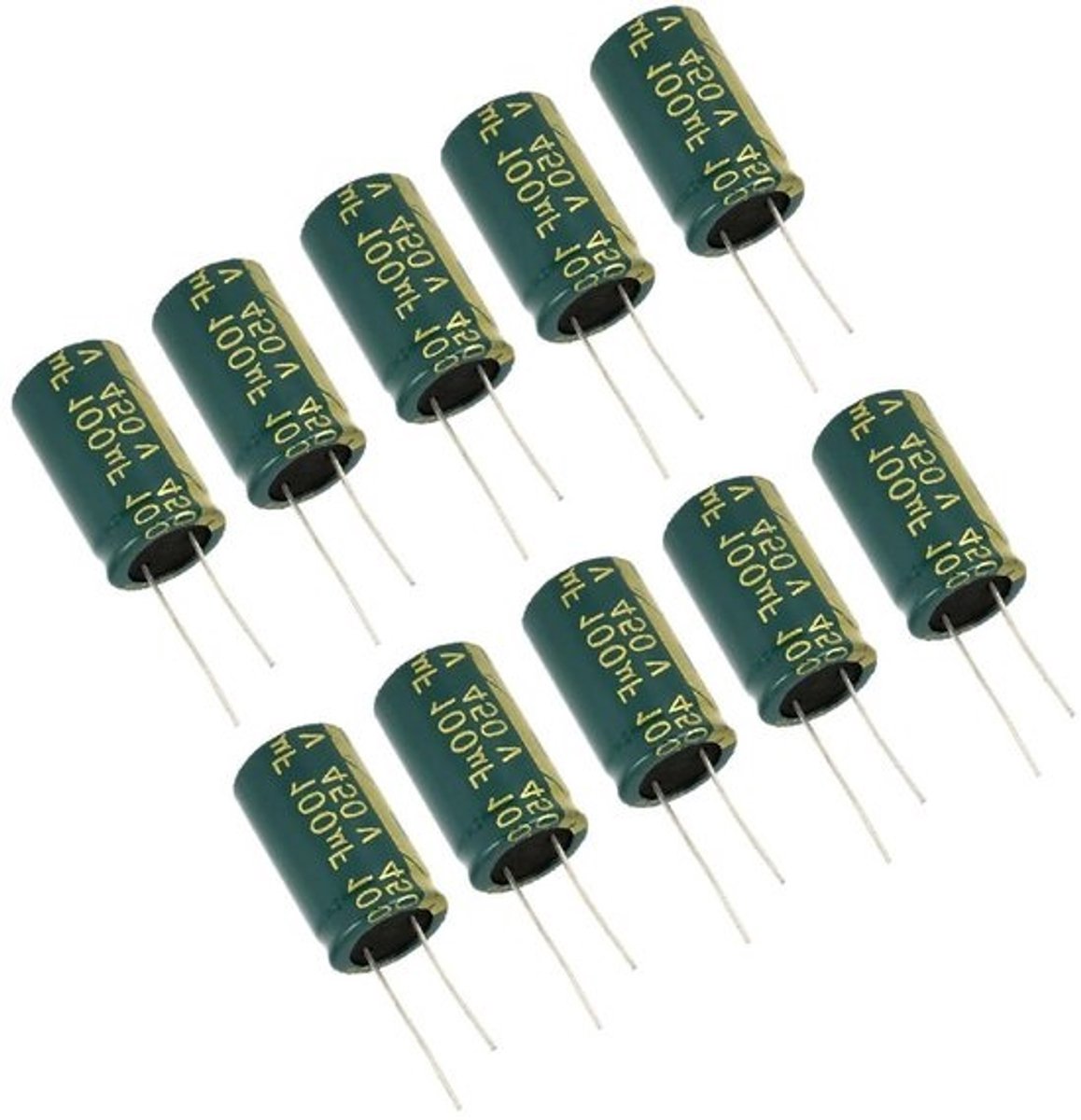 Elektrolytische Condensatoren - Componenten Set - Circuits Maken - Hoogspannings Prestaties - 100uF 450V 10 Stuks - Niet Gespecificeerd