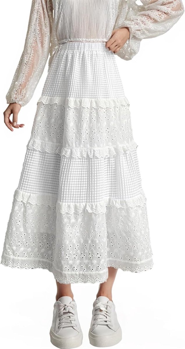 Rokken dames rok dames maxi rok plooirok strandrok vrijetijdsrok elegante strandrok elastische tailleband
