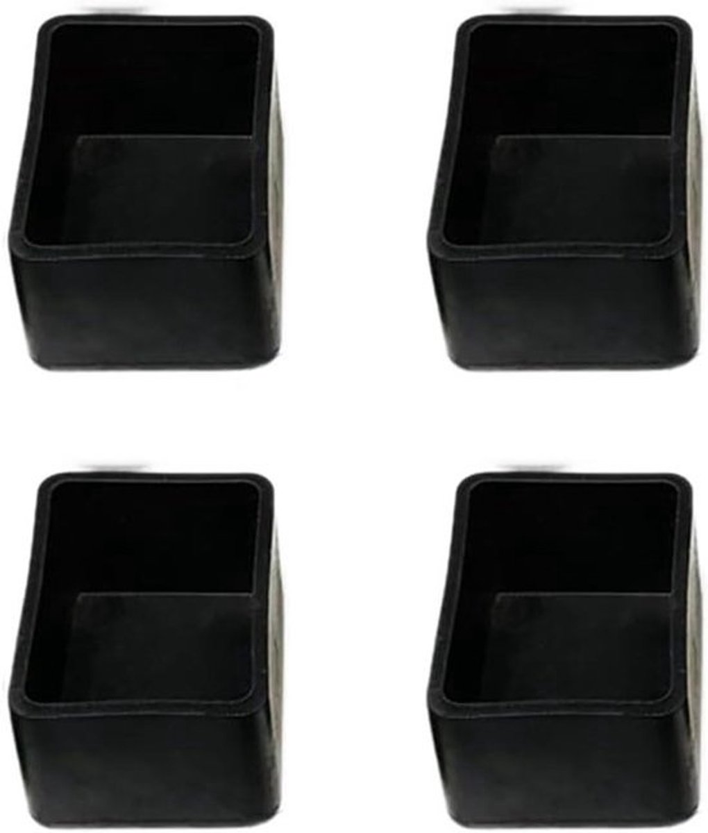 Stoelpootdoppen - Vloerbeschermers stoelpoten - Meubels beschermen - Antislip vilt - 20 x 20 mm - Zwart