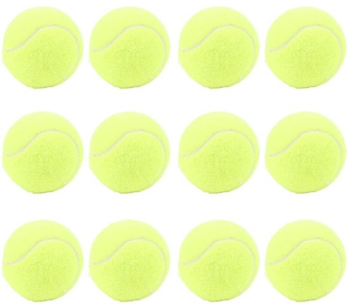 Dailygoods- Tennisballen 12 stuks - Rubber - Training - Honden - Vrije tijd - Opbergtas - Speelballen