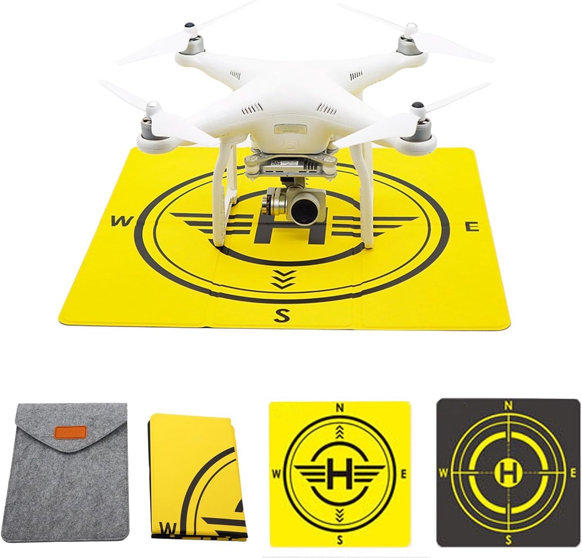 Landing Pad, Universele Waterdichte Draagbare Snel Opvouwbare Landing Mat voor Mini3PRO DJI FPV Royal 3/2Air2/2S, openluchtluchtfotografie dubbelzijdige Landing Pad (geel-48cm)