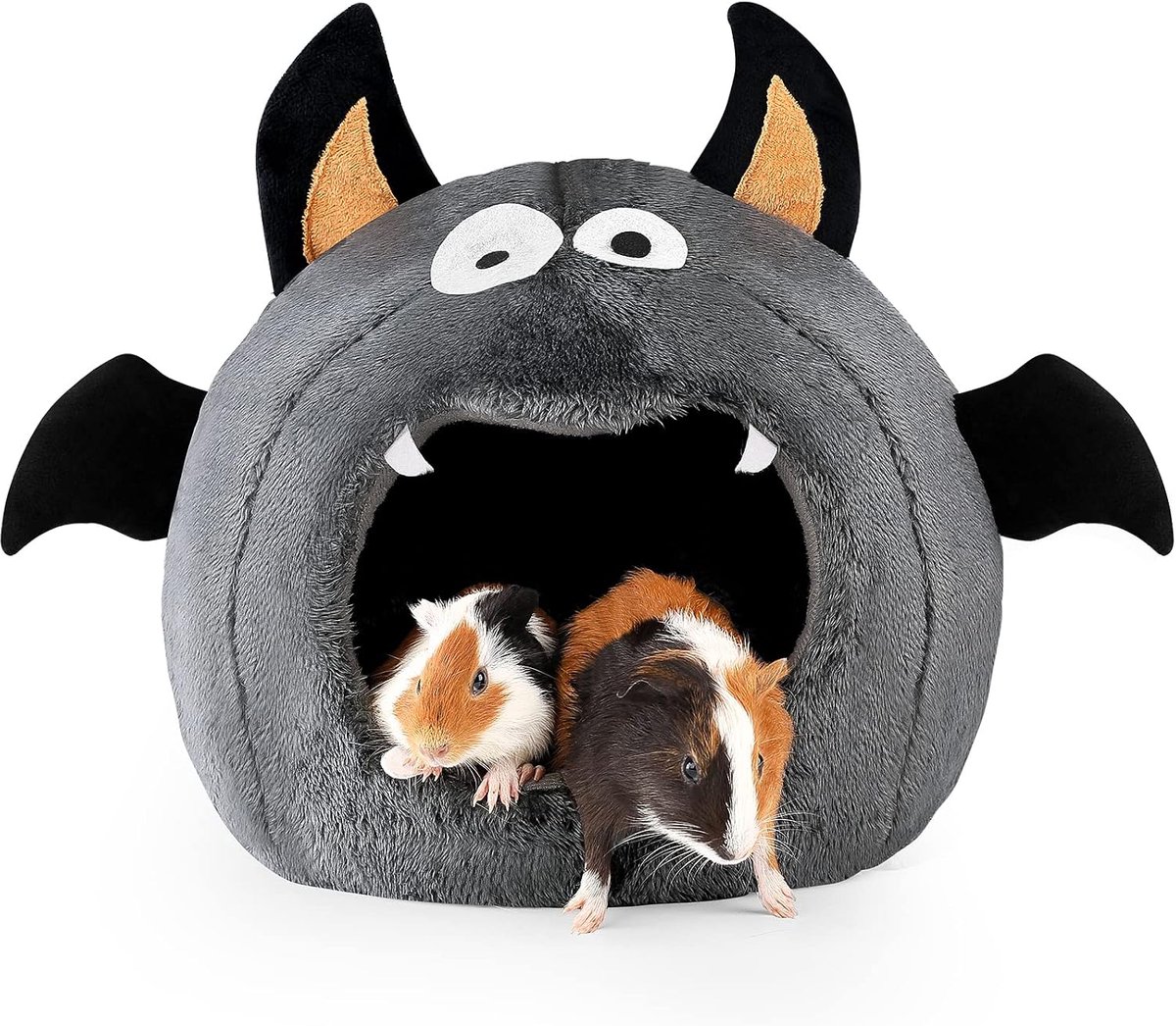 Halloween-stijl, caviabed, konijnenbed, konijnenhuis, ideaal accessoire voor kleine huisdieren, vleermuisvorm, donkergrijs