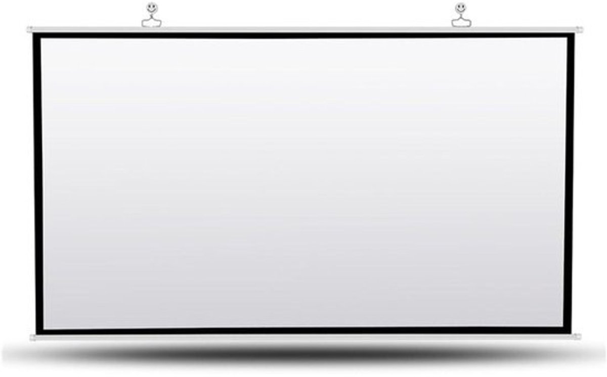 Projectiescherm Gordijn - Haak Scherm - Film Kijken - Glasvezel Structuur - 72 Inch 16:9 - Wit