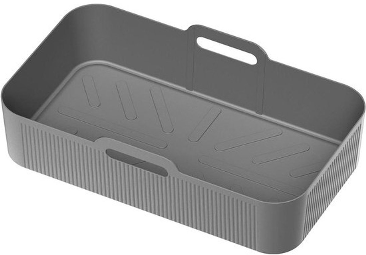Airfryer Siliconen Pot - Bakmat - Veelzijdig Bakken - Voedselveilig Materiaal - 33 x 22 cm - Grijs