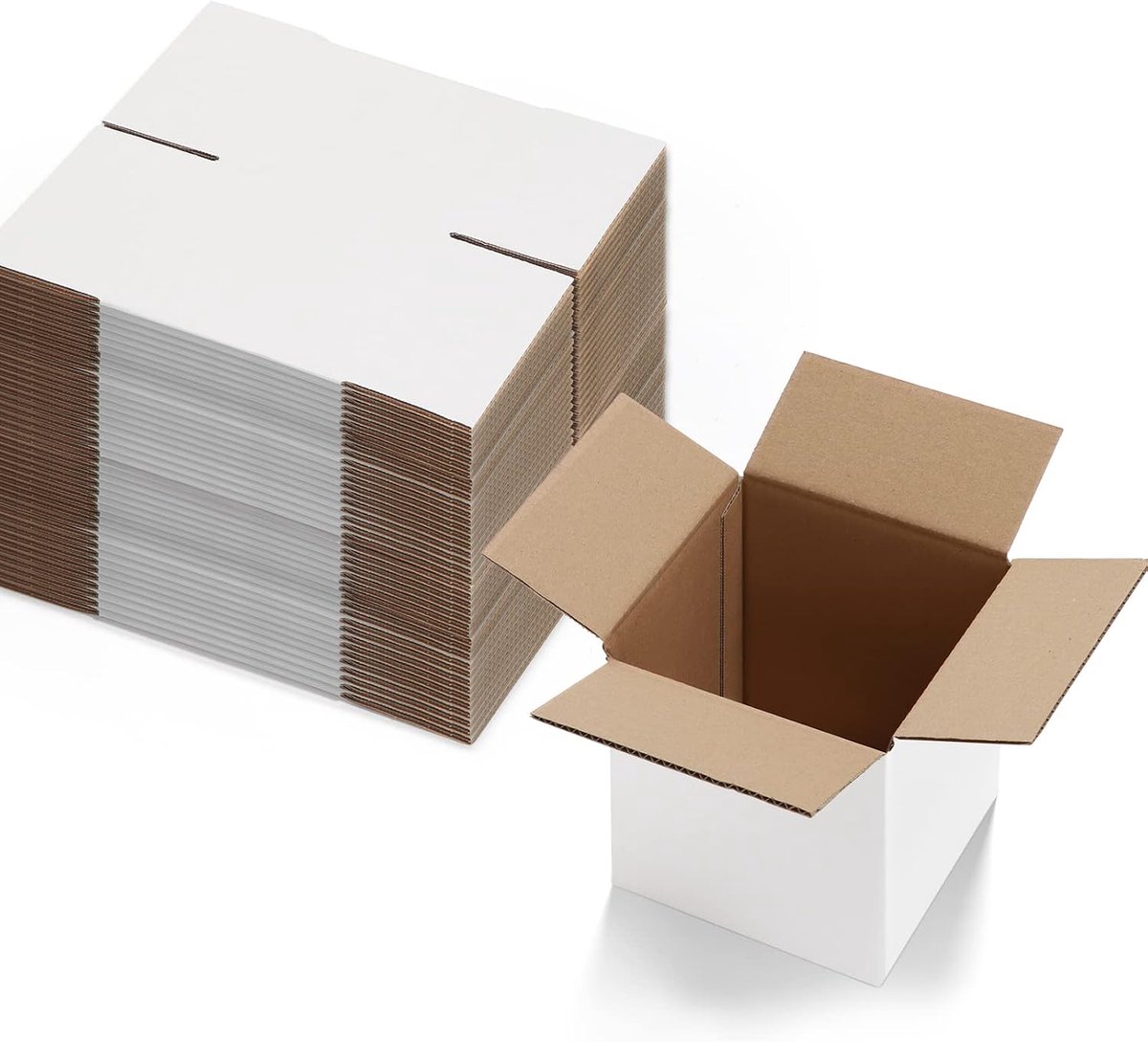 40 kartonnen dozen 6x6x6 inch (15.3x15.3x15.3cm) witte verzenddoos, kleine verpakkingsdozen