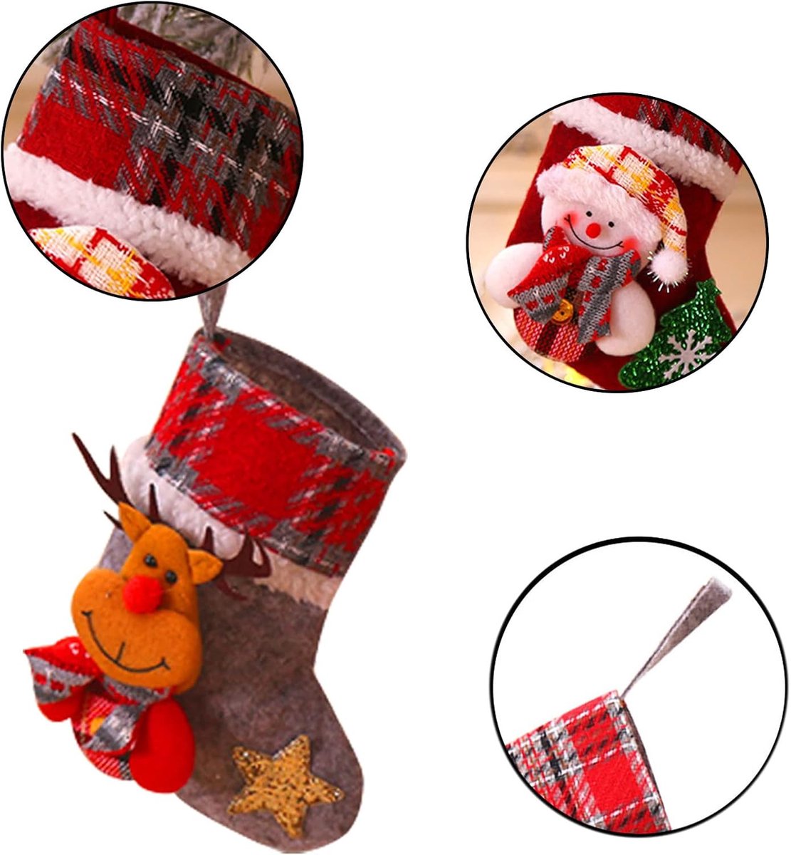 Kousen, kerstkousen, hangende kousen voor open haard, snoepzak, cadeauzakje voor open haard, om te vullen en op te hangen, kerstkous, open haard