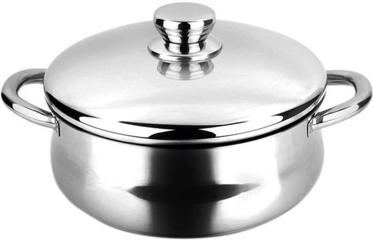 Fagor Silverinox Kookpan, inductie, 28 cm, 6,7 liter, roestvrij staal 18/10, deksel, drielaags diffusorbodem, geschikt voor alle soorten fornuizen, glaskeramiek, gas, oven, vaatwasser